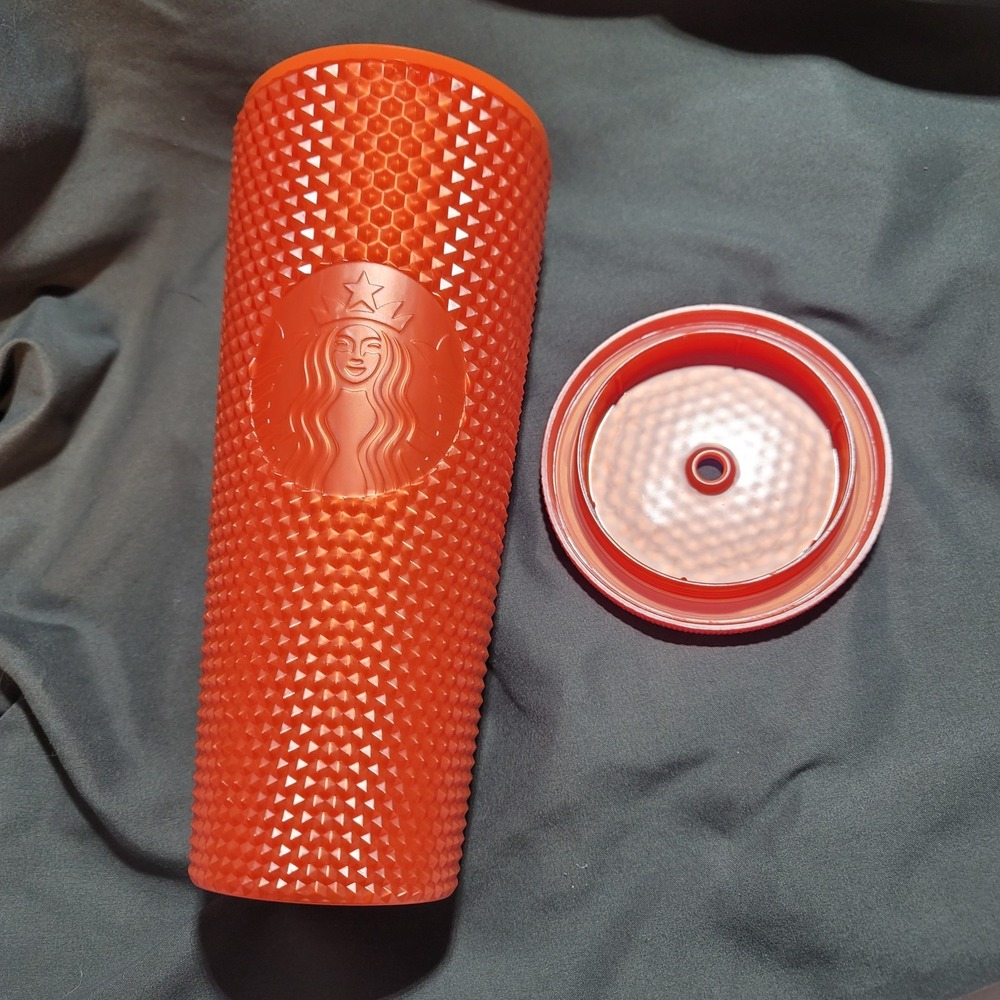 Starbucks 2021 Holiday Orange Iridescent Studded 24oz Venti‎ Cold Cup Tumbler